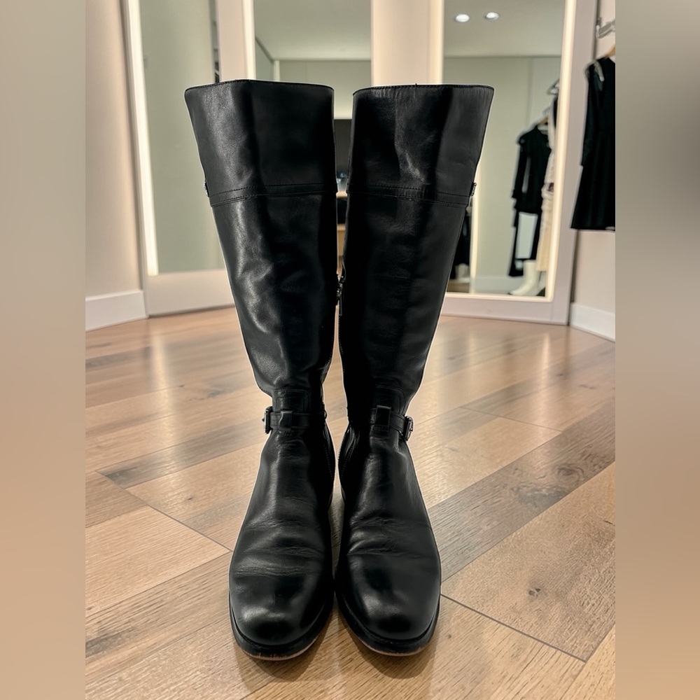 Coach Black Leather Over-the-Knee Riding Boots